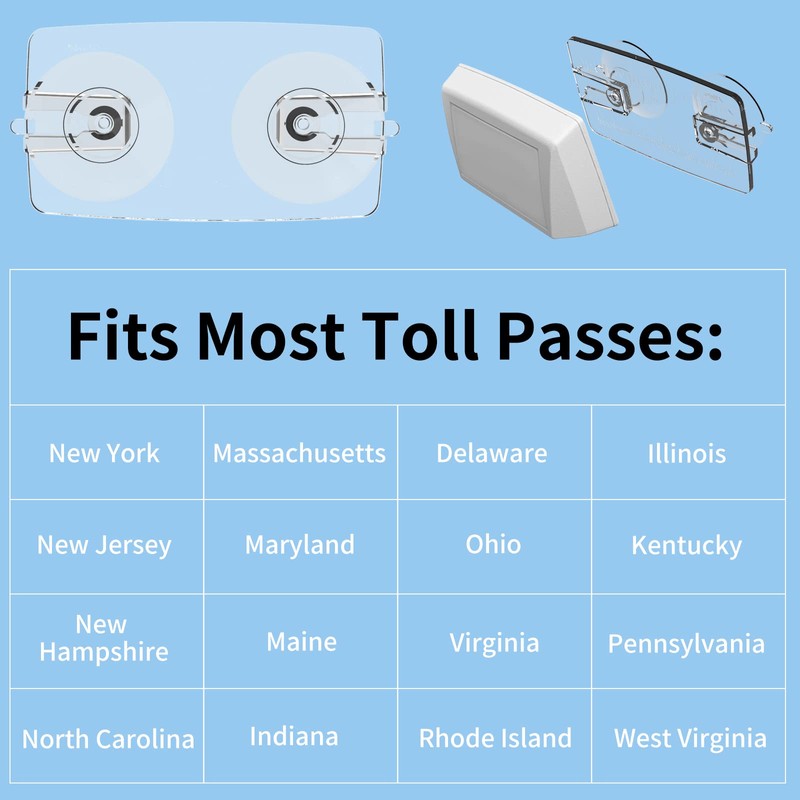 Allinko EZ Pass Holder for Windshield, Fits Most US States