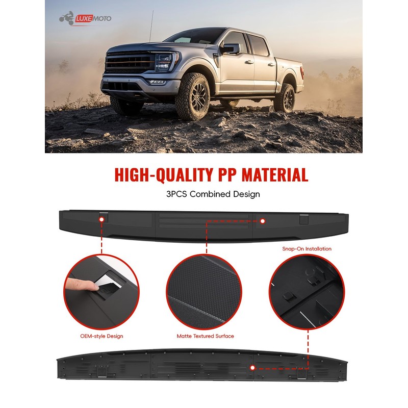 Tailgate Spoiler Molding Cap for Ford 2021-2024 F-150 & F150