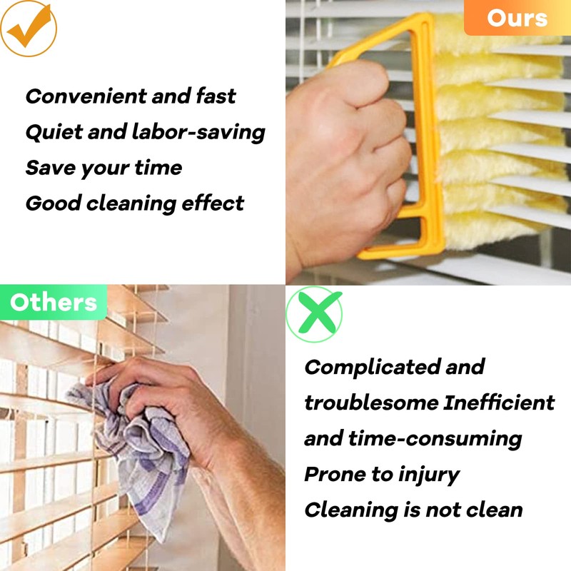 AOCEAN 4 Pcs Blind Cleaner Duster Tool 7-Finger Dusting Cleaner