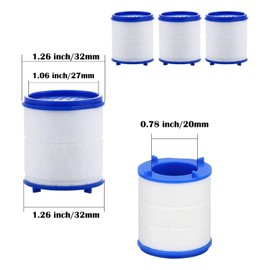 5Pcs Sink Faucet Filter Cartridge Element, Bathroom Sink Filter Element, Water Filtration Cartridge PP Cotton and Calcium Sulfite Ball Double Filtration to Remove Chlorine Fluoride Heavy Metals