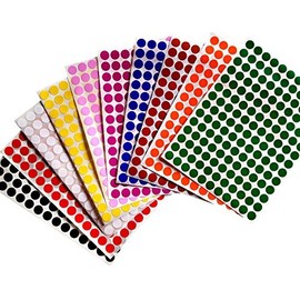 Color Coding Labels 1cm (0.375) Inch 10 mm Round Dot Stickers - 10 Colors 22 Sheets Dots Label - Three Eights Inch Rounds Sticker 3080 Pack