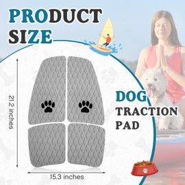 Drydiet Dog Traction Pad Dog Paddle Board Kayak Accessories 21.2 x 15.3 Inch Non Slip Deck Grip Mat Surfboard Traction Grip EVA Foams for Sup Skimboard Paddleboard Surfboard Gift for Christmas(Gray)
