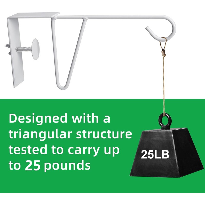 moonoom 4 Pcs Adjustable Vinyl Fence Hooks, Patio Hangers Decorative