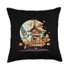 Funny Bird Feeder Cold Winter and Autumn Season Throw Pillow,