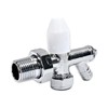 15mm x 1/2 Lockshield Angled Radiator Valve with Drain Off