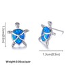 Opal Sea Turtle Necklace Earrings Set for Women Hypoallergenic Delicate