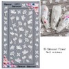 LANODO 3 Pcs Nail Stickers 5D Flower Black and White