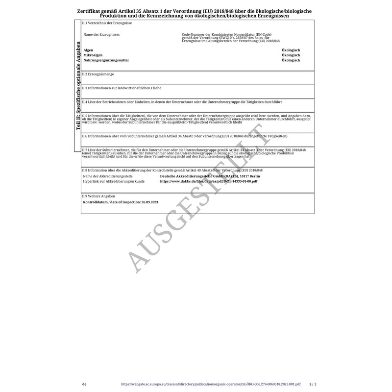 Conventional chlorella.
