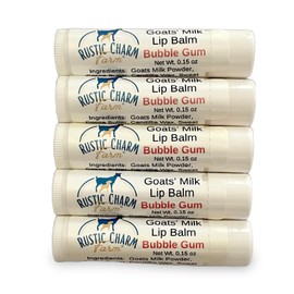 Rustic Charm Farm Goats Milk Lip Balm 5 pack (Bubble Gum)