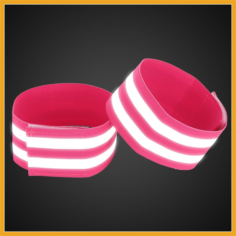 Partuto 4pcs Reflective Bands for Arm Cycling Reflective Armbands Pink