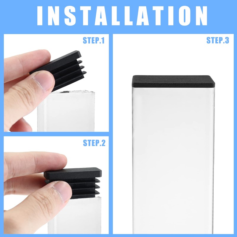 Waziaqoc 32pcs Rectangle Plastic Hole Plugs 1 x 1/2 Inch,