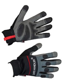 SAFE HANDLER Tough Pro Grip Gloves | Knuckle Guard, Thick Protection, Non-Slip Rough Grip, S/M, 1 pair (2 gloves)