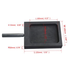 OTOOLWORLD Gold Silver Graphite Ingot Mold Mould Crucible for Melting Casting Refining with Metal Bar (2000g (Flat))