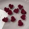 20 PACK Mini Velvet Heart Shape Claw Clips Non Slip