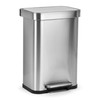 SIMPLI-MAGIC 50 Liter Soft-Close, Smudge Resistant Trash Can with Foot