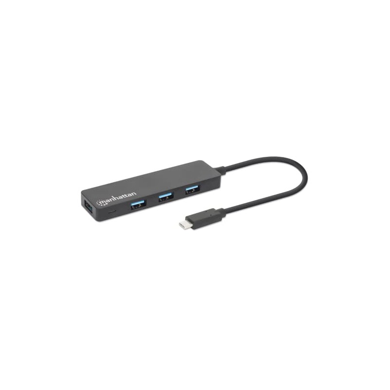 Manhattan 164924 Hub USB de 4 Puertos Súper Velocidad Compatible