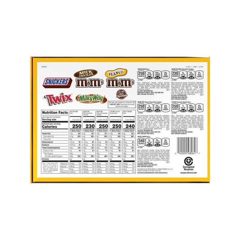 Mars Candy Bar Variety Pack 2-Pack 60ct – M&M's, Twix,