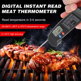 Thermometer Digital Instant Read Meat Thermometer Food Cooking Temperature Tester with Rotatable Probe for Grill BBQ Milk Kitchen Use