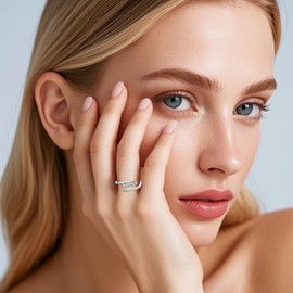 DAYLINLOVE Lily of the Valley Ring 925 Sterling Silver Adjustable Open Lily of the Valley Rings Lily of the Valley Jewelry Flower Gifts for Women