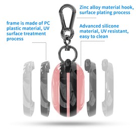 Ankasi - Funda compatible con Powerbeats Pro, protección completa, a prueba de golpes, funda de silicona antideslizante para Beats Powerbeats Pro 2020 (borde negro, rosa claro)