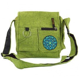 Guru-Shop Shoulder Bag, Hippie bag - Green, Unisex Adults, Cotton, Size:One Size, 25x25x7 cm, Shoulder Bags