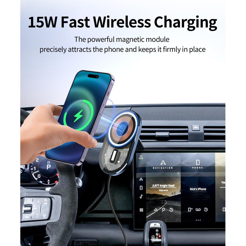 Masergogo Wireless Charging car Phone Holder for Land Rover Defender
