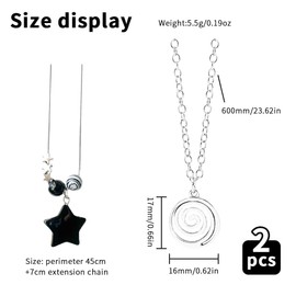 2Pcs Swirl Necklace Set - Y2k & Grunge Style for Women, Zinc, No Gemstone