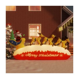 alxiang Christmas Inflatable Santa and Reindeer Decoration 57.1" Ip 20-ADAPTER Ip Rating Mult 12 V 15 345328