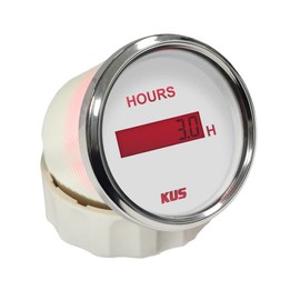 Kus 52mm 2" Engine Hourmeter Hour Gauge 12V 24V with Backlight for Marine Boat Auto Car RV Snowmobile
