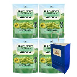 Big Top Deals USA Blue Paper Bag with Harvest Snaps Veggie Chips Zesty Ranch (3oz Bags) – 4-Pack Custom Bundle