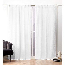 Nicole Miller Textured MatelassÃ© Curtain Panel, 50x84, White, 2 Panels