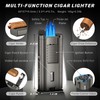 SCARRA Cigar Lighter Built-in Cigar Holder, Cigar Draw Enhancer, One-Touch