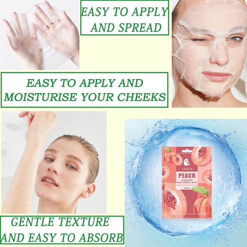 10 Pack Sheet Face Mask Set,Moisturizing Long Lasting Facial Sheet