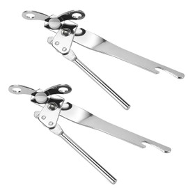 Msjuwek 2 Pcs Multifunctional Manual Can Opener, Heavy Duty Stainless Steel Butterfly Tin Opener with Built-in Bottle Opener, Ergonomic Handheld Can Openers for Kitchen, Camping and Outdoor