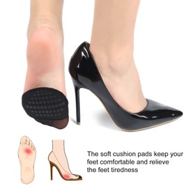 10 pares de calcetines para mujer con almohadillas para orejas acolchadas, almohadillas para orejas para el antepié, calcetines antideslizantes, protectores reutilizables, Negro -, Talla unica