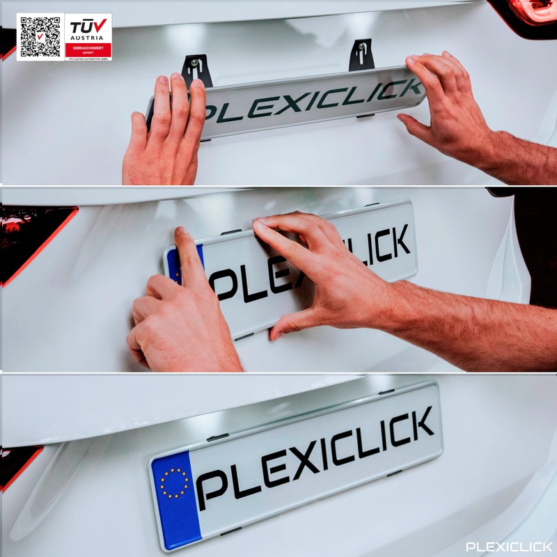 PLEXICLICK® ORIGINAL License Plate Holder for Cars - Frameless Invisible