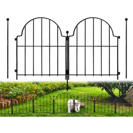 Blingluck Garden Fence, 22 in(H) x 21 ft(L) Arched Rustproof Metal No Dig Fence Garden Fence Border, Ground Stake Animal Barrier Fence for Rabbit Dog, Outdoor Landscape Decor for Yard & Patio,19 Pack