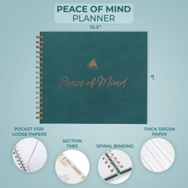 Clever Fox Peace of Mind Planner – Guided End of Life Organizer, Personal Record Book & Emergency File for Important Information (Dark Teal)