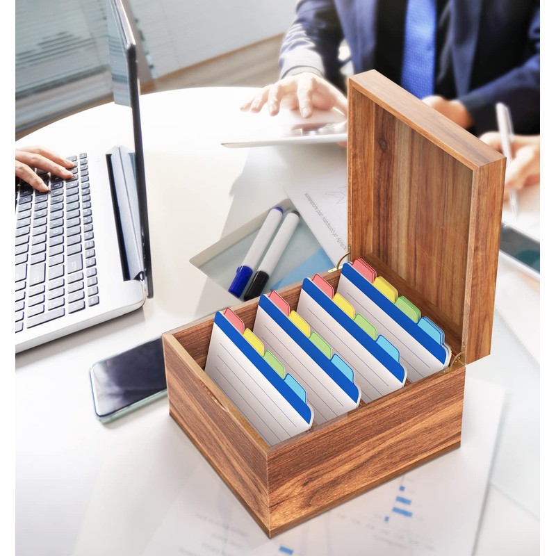 Neando 5x8 Index Card Organizer with Lid – Extra Large