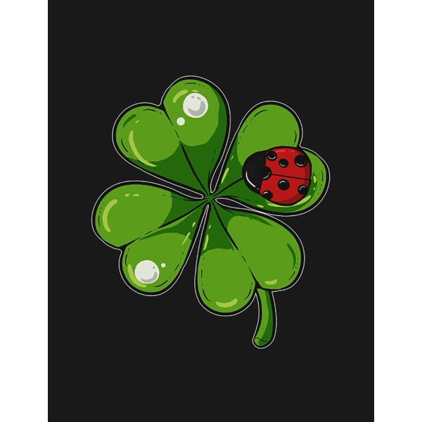 Ladybug Shamrock Lucky Charm Cloverleaf Hipster Notebook: 8.5x11 inches 100