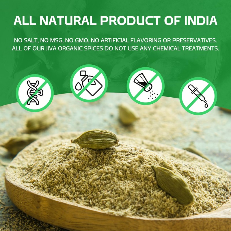 Organic Ground Cardamom Powder 3.5 Ounce Bag - Premium, Aromatic,