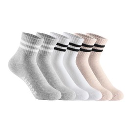 Antrop Women Quater Crew Athletic Running Cotton Cushion Socks (6 Pairs)