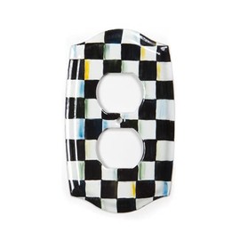 MACKENZIE-CHILDS Courtly Check Double-Outlet Cover, Decorative Cover Plate for Outlets