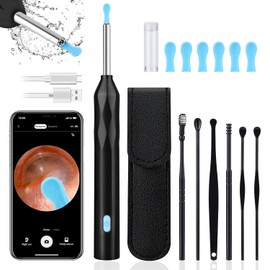Ear Wax Removal Cleaner with Camera: Favofit Earwax Otoscope with Lights - Endoscope Ear Wax Remover Cleaning for iOS Android