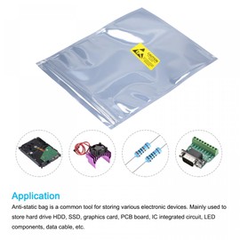 sourcing map 10 x Anti-Static Bags Shielding Bags 8.3 x 9 Inches (21 x 23 cm) Open Tip with Labels for Hard Drive HDD SSD