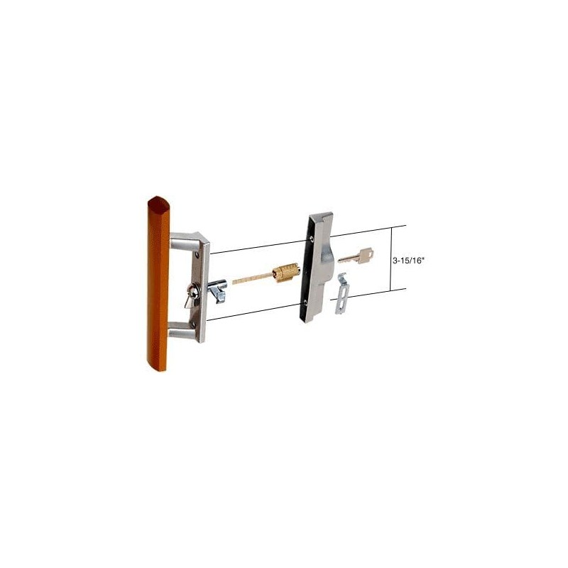 Sliding Glass Patio Door Handle Set with Internal Lock for