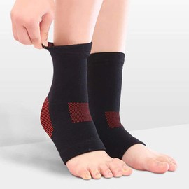 SOLACE CARE Compression Ankle Support | Breathable Ankle Protect Mountaineering Ankle Brace | Improves Blood Circulation | Relieves Plantar Fasciitis Arthritis Sprains Swollen Tendons | UNISEX (BLACK)
