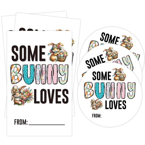 Easter Gift Stickers, Happy Easter Bunny Stickers, 20 Round and