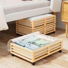 Wisuce Bamboo Under Bed Storage Containers- Underbed Organizer with Wheels