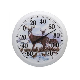 Springfield Springfield Indoor Outdoor Thermometer, Wireless Outdoor Thermometer with Large Numbers for Patio, Pool, and Indoor Areas, 13.25-Inch, Winter Deer